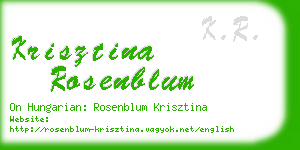 krisztina rosenblum business card